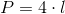 Formula Perímetro del cuadrado.