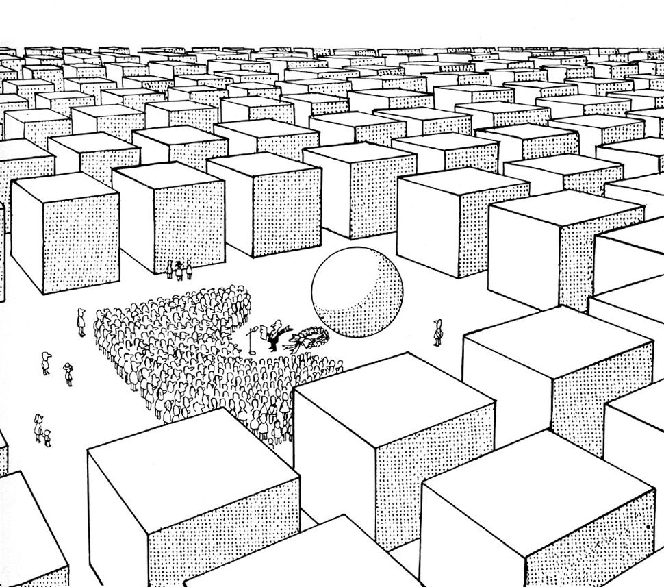 Sátira de la arquitectura por Quino