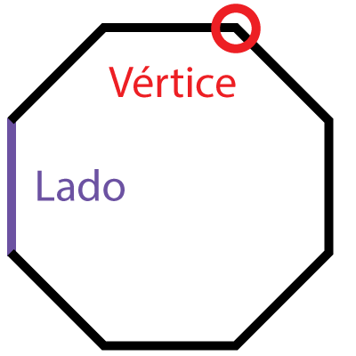 Octágono Lados Segmentos y Vértices